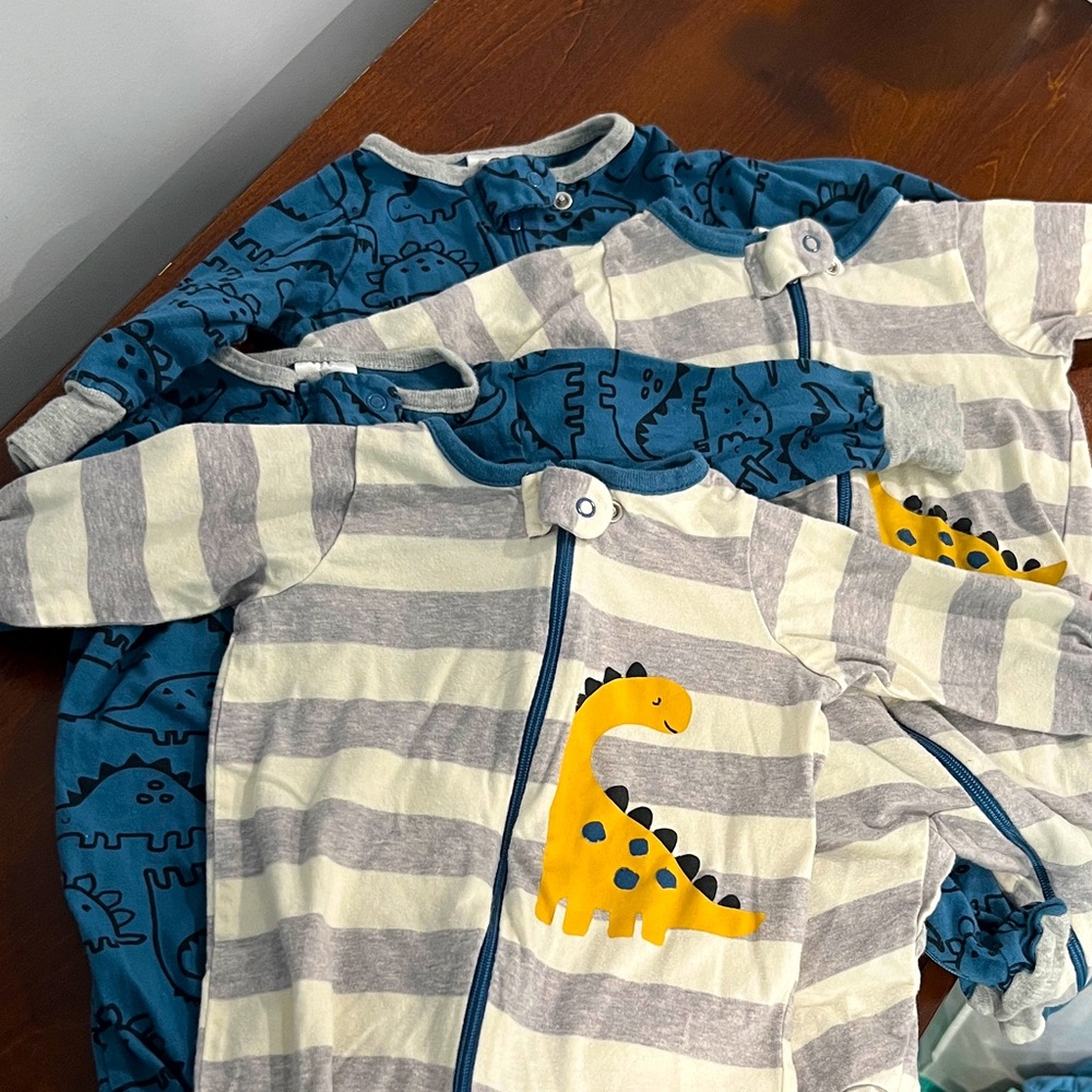 Gerber Bundle of 4 Dinosaur Baby Onesies